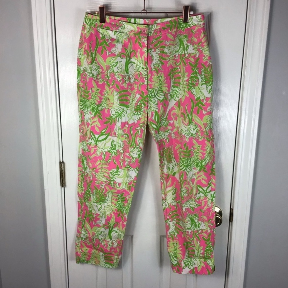 Lilly Pulitzer Womens Jungle Print Capri Pants Size 4